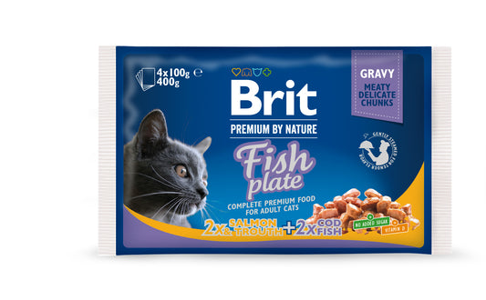 Brit Premium FISH PLATE 4x100 g