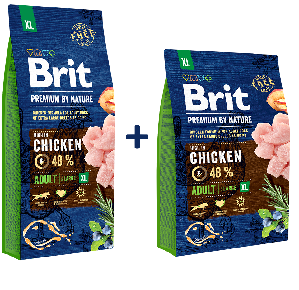 Brit Premium ADULT XL 48% CSIRKE 15 + 3 kg AKCIÓ