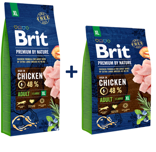 Brit Premium ADULT XL 48% CSIRKE 15 + 3 kg AKCIÓ