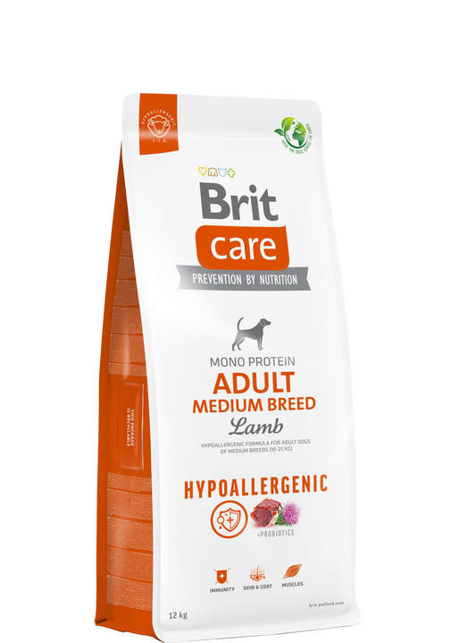 Brit Care Adult Medium Breed Hipoallergén BÁRÁNY & RIZS