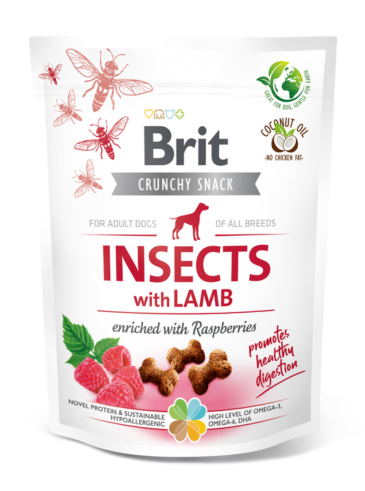 Brit Care Dog Crunchy Cracker Insects with Lamb and Raspberries 200g