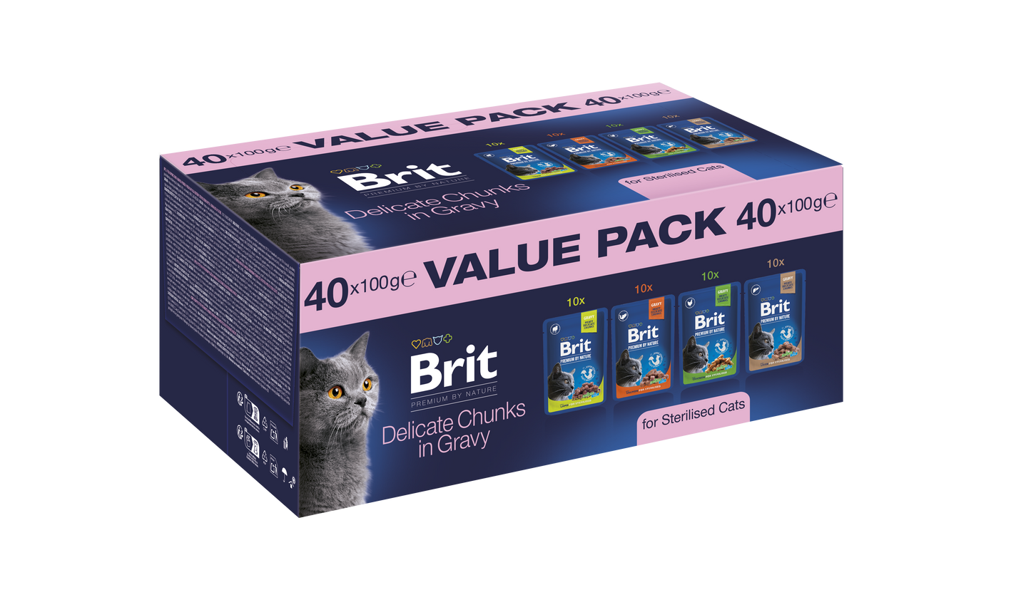 Brit Premium – ivartalanított macskáknak, gazdaságos csomag (40 db)